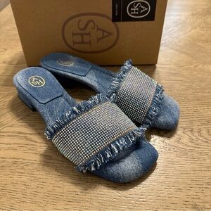 ILONA DOUBLE WASHED DENIM Mules e sabot ASH Size 41 Or US 10